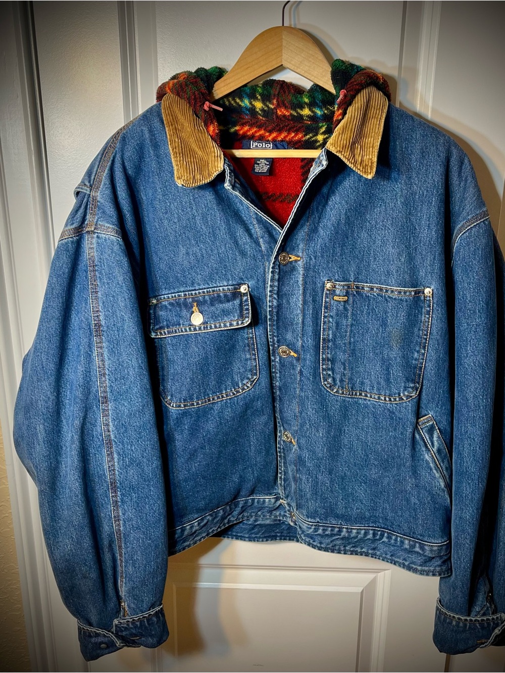 Polo by Ralph Lauren Blue Denim Hooded Work Jacket